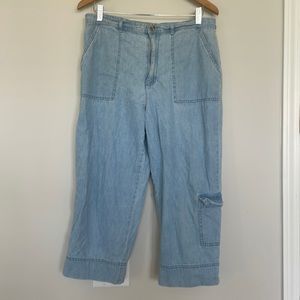 White Stag Cropped Cargo Jeans Sz 14 EUC